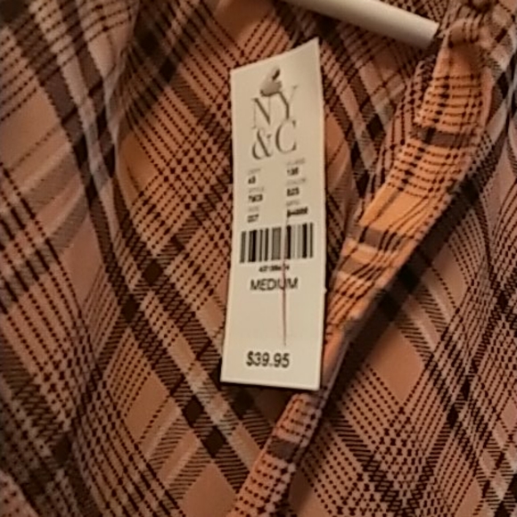 New York Company pink plaid flowing tank top NEW! - Picture 6 of 10